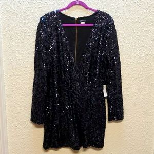 NWT V-neck Faux Wrap Sequin Dress